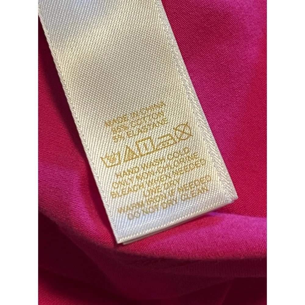 Kate Spade New York‎ Pink Bow Neck Sleeveless Top Fuchsia Cotton Blend Size M